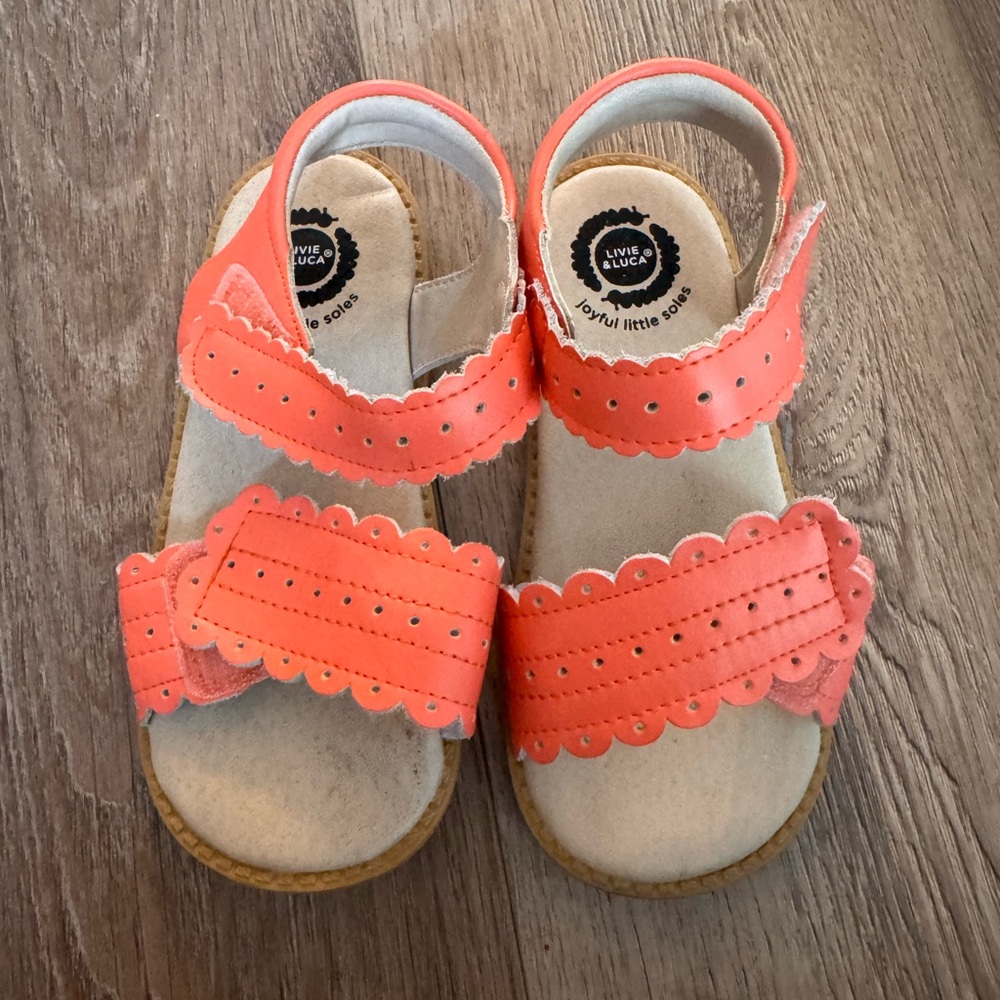 Livie & Luca Vibrant Coral Kids Sandals